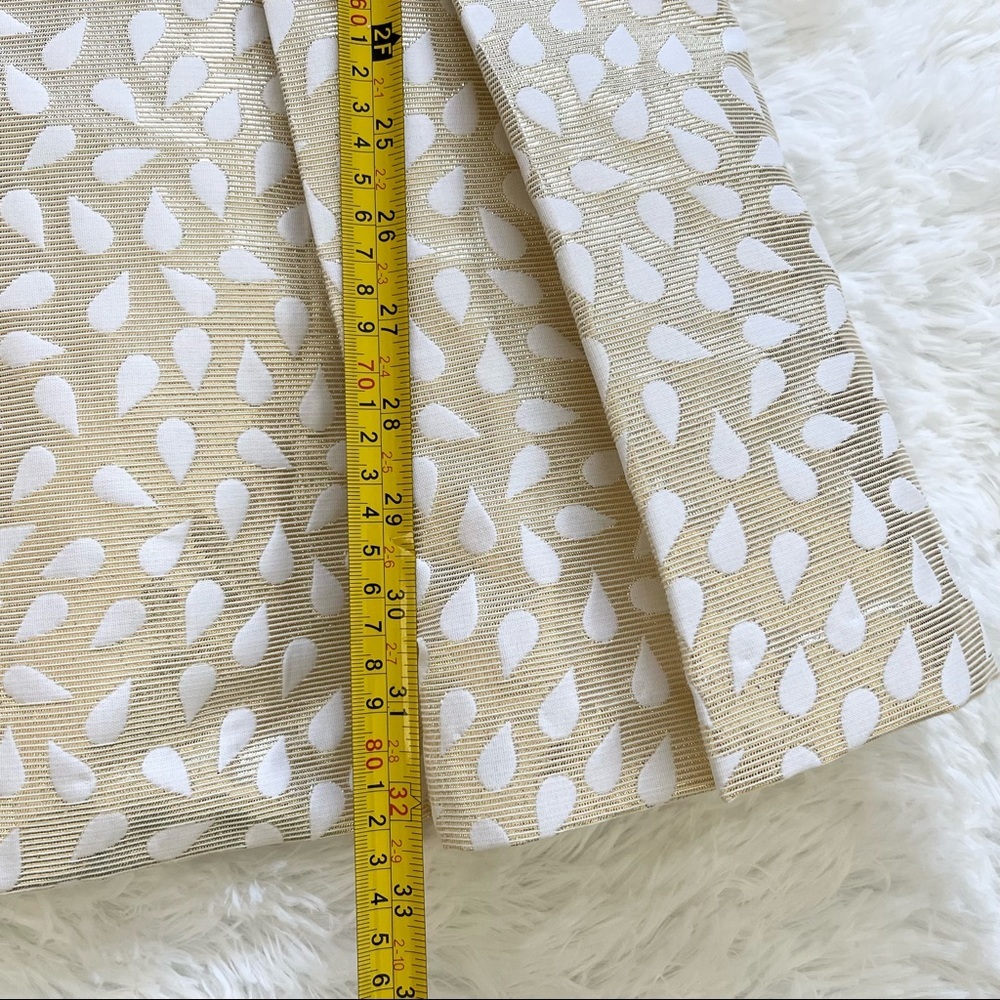 SHOSHANNA GOLD/WHITE TEAR DROP DRESS SIZE SMALL FEMININE PRETTY DATE COCKTAIL - Picture 10 of 11